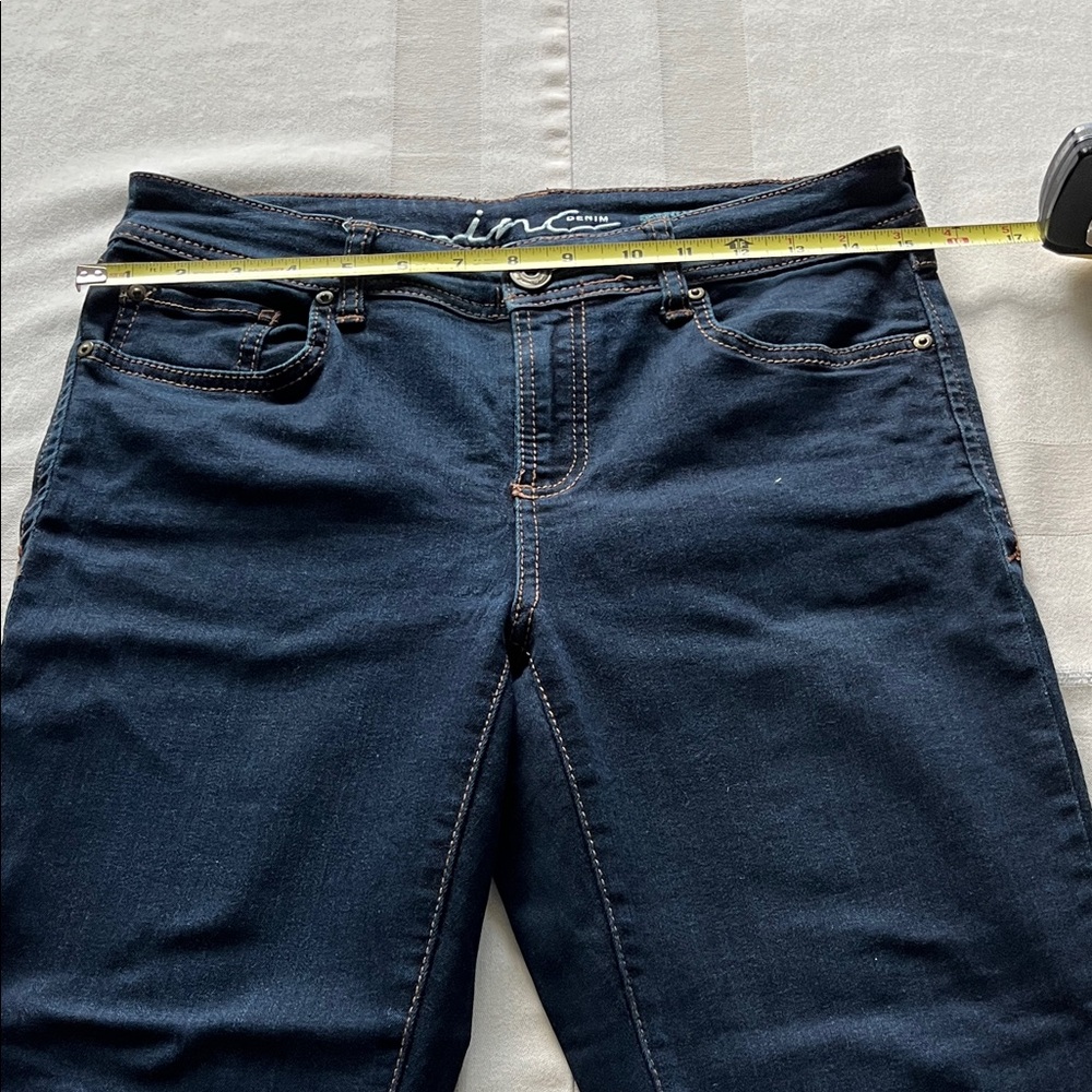 INC Denim Dark Blue Women's Capris Pants Jeans Skinny Leg Size 6 - Picture 4 of 12